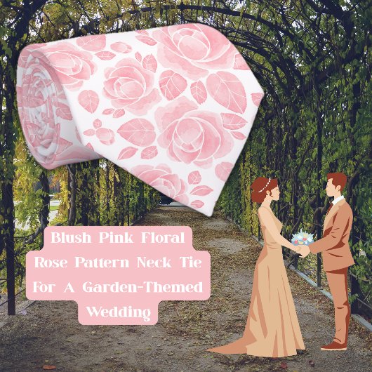 Cravate Col rose floral Tie à motif rose