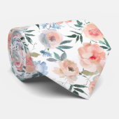 Cravate Col rose pêche poussiéreux bleu clair Roses cravat (Roulé)