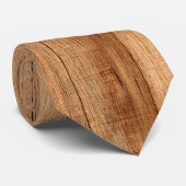 Cravate Col Simple Ton Bois Rustique Tie Marron Clair (Roulé)
