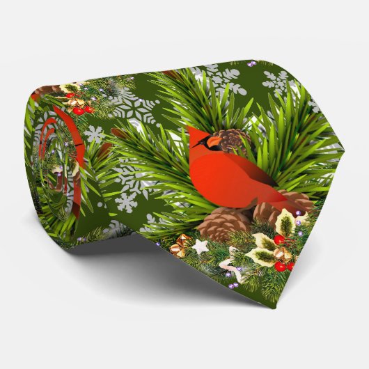 Cravate Col Tocard Cardinal en Verdure d'Hiver (Roulé)