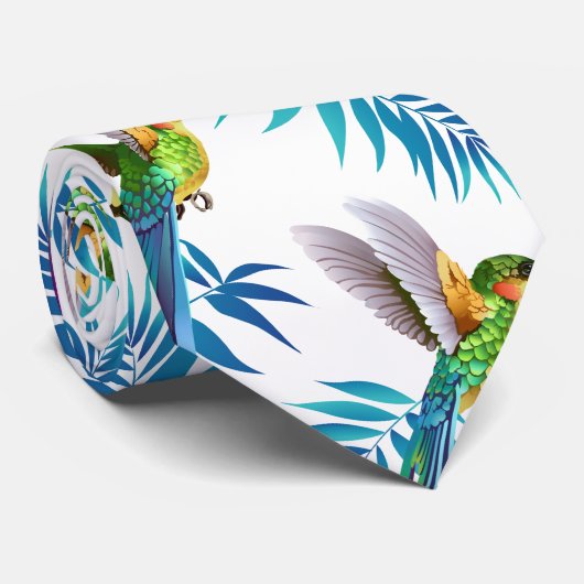 Cravate Colibri à queue longue tropicale (Roulé)