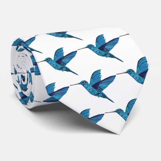 Cravate Colibri bleu (Roulé)