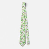 Cravate Colibris et feuilles tropicaux (Devant)