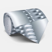 Cravate Colier Argent Bleu Art Déco (Roulé)