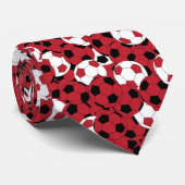 Cravate Colis de boules de soccer en rouge foncé ⚽ - Impre (Roulé)