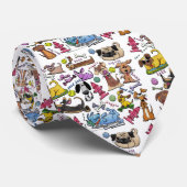 Cravate Collage à thème de chien (Roulé)