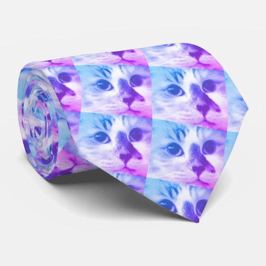 Cravate Collage de chats (Roulé)