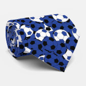 Cravate Collage de la balle de ⚽ de soccer bleu foncé - im (Roulé)