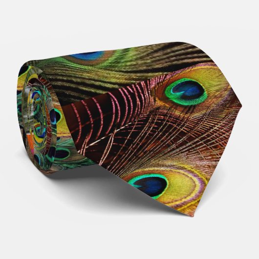Cravate collage de plume de paon (Roulé)