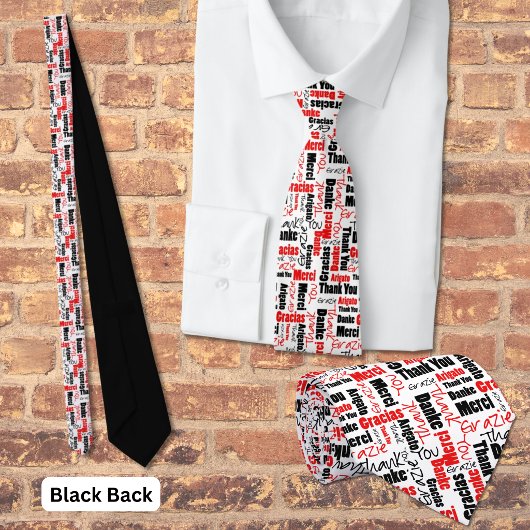 Cravate Collage de typographie reconnaissant multilingue r