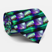 Cravate Collage des aurores boréales de l'Alaska (Roulé)