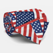 Cravate Collage des drapeaux américains (Roulé)