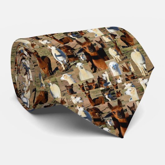 Cravate Collage photo Alpaca, (Roulé)