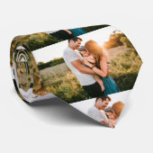 Cravate Collage photo de famille personnalisée (Roulé)