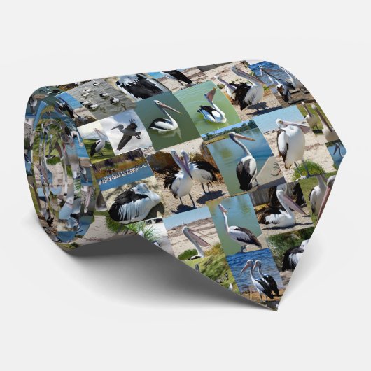 Cravate Collage photo de Pélican, (Roulé)
