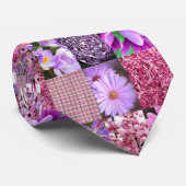 Cravate Collage pourpre/rose de photo (Roulé)