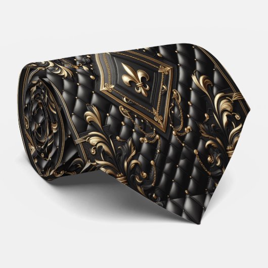 Cravate Collecteur en cuir noir (Roulé)