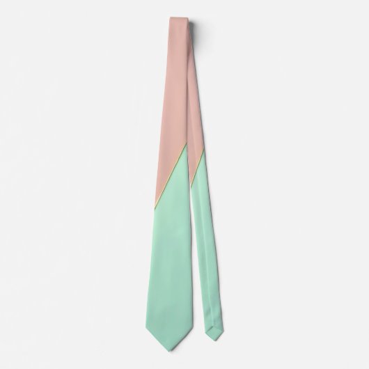 Cravate Collection Abstraite Tendance Rose Blush Menthe (Devant)