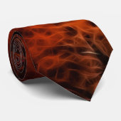 Cravate Collection d'art FRACTAL FEU ROUGE (Roulé)