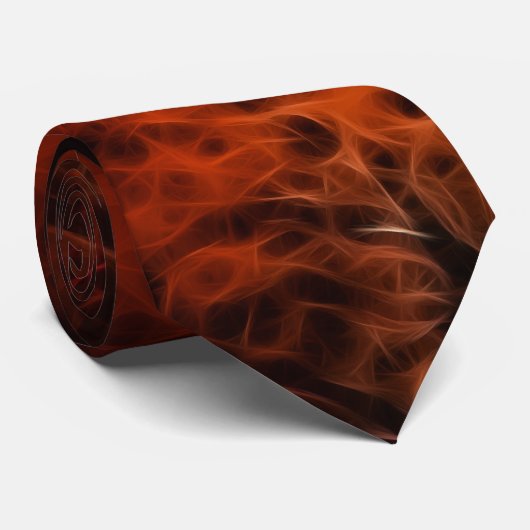 Cravate Collection d'art FRACTAL FEU ROUGE (Roulé)