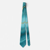 Cravate Collection de marbre bleu turquoise populaire (Devant)