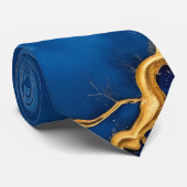 Cravate Collection de marbre Royal Blue Gold (Roulé)