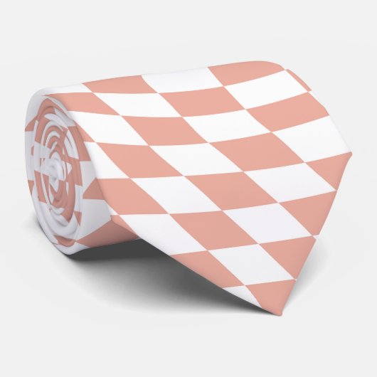 Cravate Collection de mariage Rose Gold Check damier (Roulé)