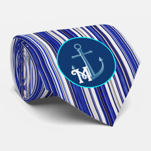 Cravate Collection été tendance Marine Blue Boat Stripes