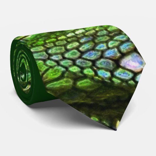 Cravate Collection Iguana verte (Roulé)