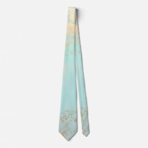 Cravate Collection Luxe Moderne Rose Pâle Menthe Douce Or