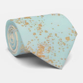 Cravate Collection Luxe Moderne Rose Pâle Menthe Douce Or (Roulé)