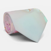 Cravate Collection Luxe Moderne Rose Pâle Menthe Douce Or (Roulé)