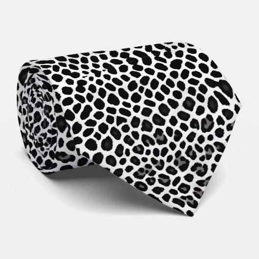 Cravate Collection Luxe White Leopard Elégante (Roulé)