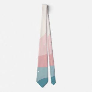 Cravate Collection Moderne Abstraite Rose Pâle Menthe
