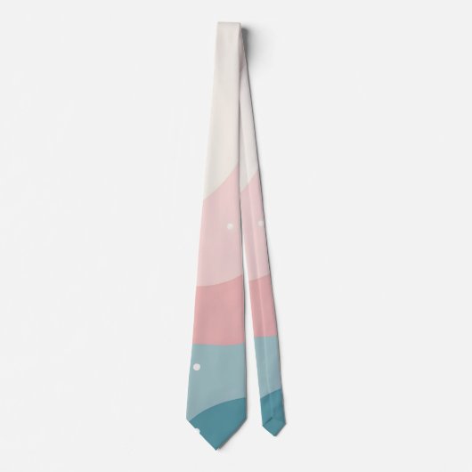 Cravate Collection Moderne Abstraite Rose Pâle Menthe (Devant)