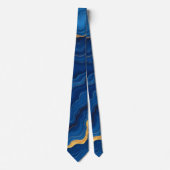 Cravate Collection moderne de marbre Royal Blue Gold (Devant)