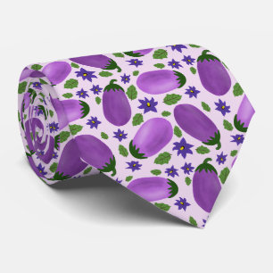 Cravate Collection Œillet & Fleur d'Aubergine – Lilas Doux