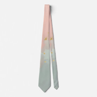 Cravate Collection Populaire Abstraite Rose Pâle Menthe