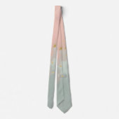 Cravate Collection Populaire Abstraite Rose Pâle Menthe (Dos)