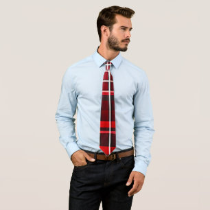 Cravate Collection populaire Abstraite rouge noir plaid