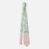 Cravate Collection Tendance Abstraite Rose Pâle Menthe (Dos)