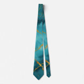 Cravate Collection tendance en marbre bleu turquoise (Devant)