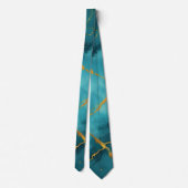 Cravate Collection tendance en marbre bleu turquoise (Dos)