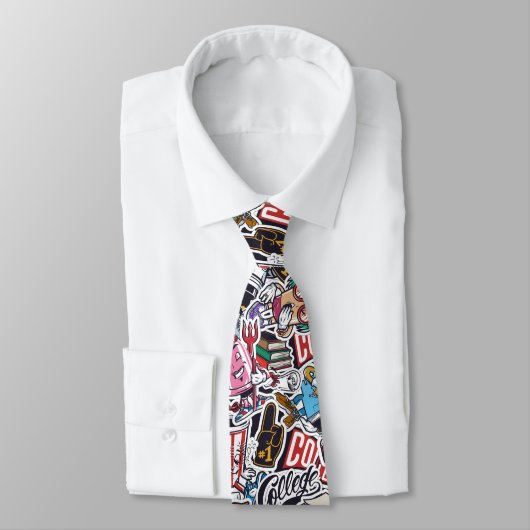 Cravate College Dynamic Art Urban Graffiti motif (Attaché)
