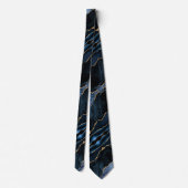 Cravate Collet Agate Bleu Nuit Pailleté Or (Dos)