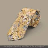 Cravate Collet floral impressionniste doré