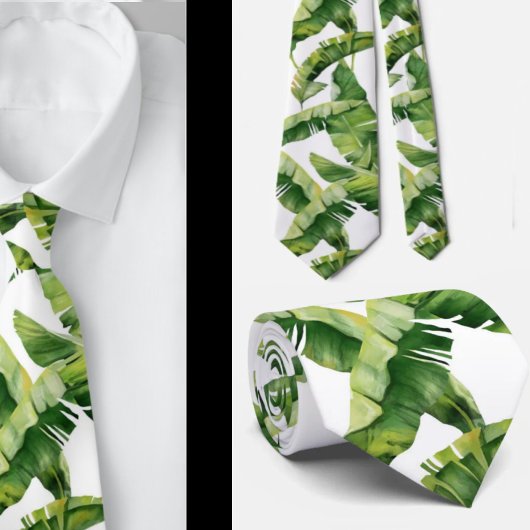 Cravate Collet Tropical Palmier Luxuriant Botanique