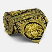 Cravate Collier de tête de Méduse dorée (Roulé)
