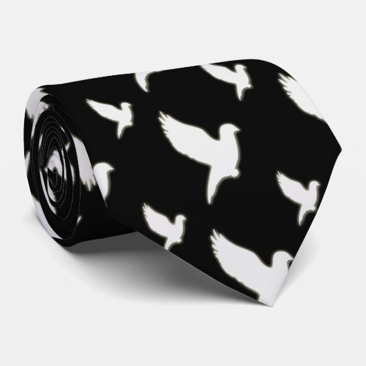 Cravate Colombe de blanc (Roulé)