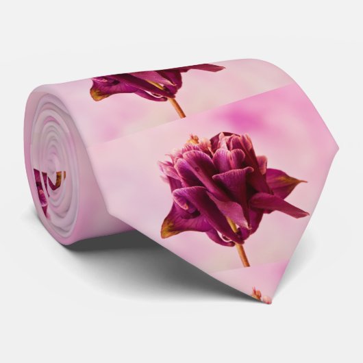 Cravate Colonne rose de Bourgogne (Roulé)